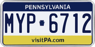 PA license plate MYP6712