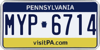 PA license plate MYP6714