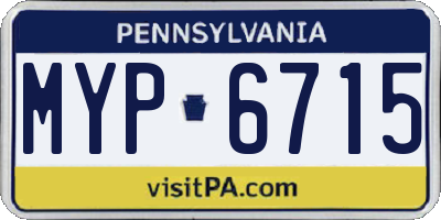 PA license plate MYP6715