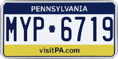 PA license plate MYP6719