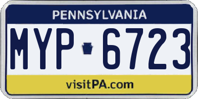PA license plate MYP6723