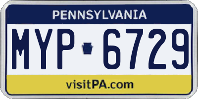 PA license plate MYP6729
