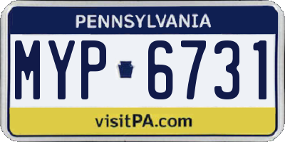 PA license plate MYP6731