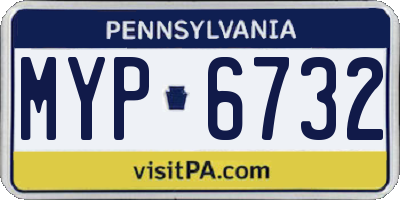 PA license plate MYP6732
