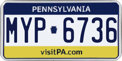 PA license plate MYP6736