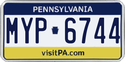 PA license plate MYP6744