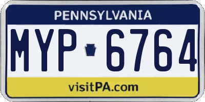 PA license plate MYP6764