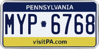 PA license plate MYP6768