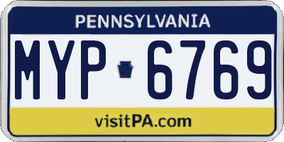 PA license plate MYP6769