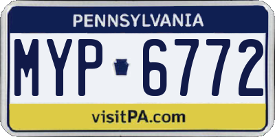PA license plate MYP6772