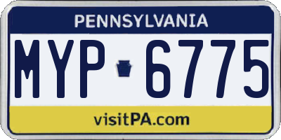 PA license plate MYP6775