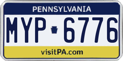 PA license plate MYP6776