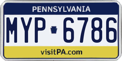PA license plate MYP6786