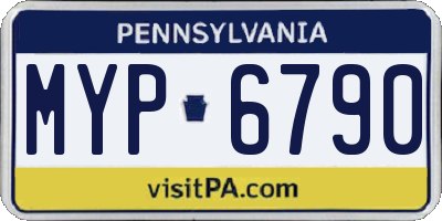 PA license plate MYP6790