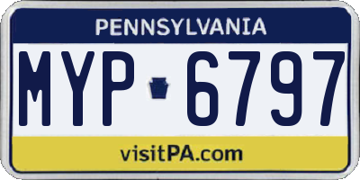 PA license plate MYP6797