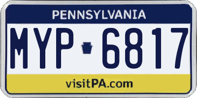 PA license plate MYP6817