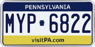 PA license plate MYP6822