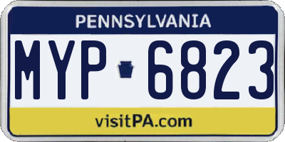 PA license plate MYP6823