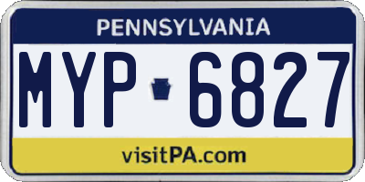 PA license plate MYP6827