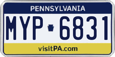 PA license plate MYP6831