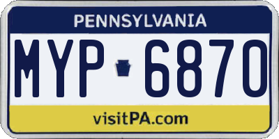 PA license plate MYP6870