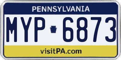 PA license plate MYP6873