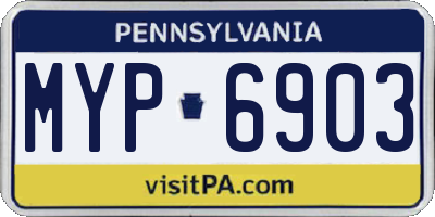 PA license plate MYP6903
