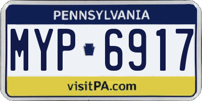 PA license plate MYP6917