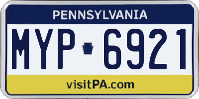 PA license plate MYP6921