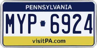 PA license plate MYP6924