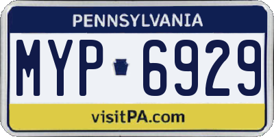 PA license plate MYP6929