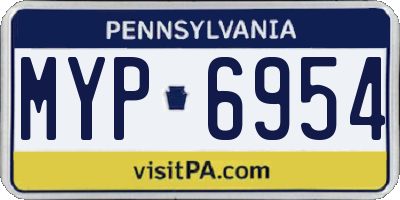 PA license plate MYP6954