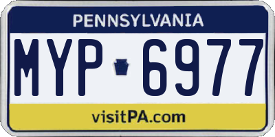 PA license plate MYP6977