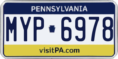 PA license plate MYP6978