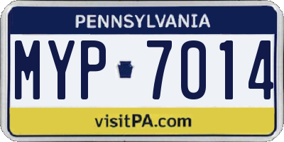 PA license plate MYP7014