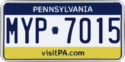 PA license plate MYP7015