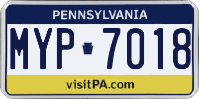 PA license plate MYP7018