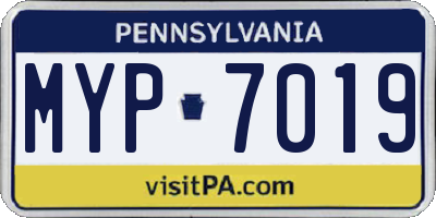 PA license plate MYP7019