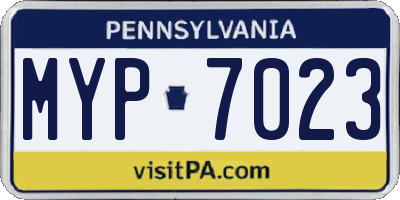 PA license plate MYP7023