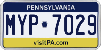 PA license plate MYP7029