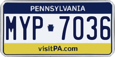 PA license plate MYP7036