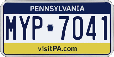 PA license plate MYP7041