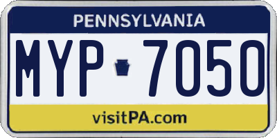 PA license plate MYP7050
