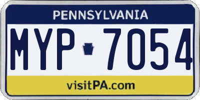 PA license plate MYP7054