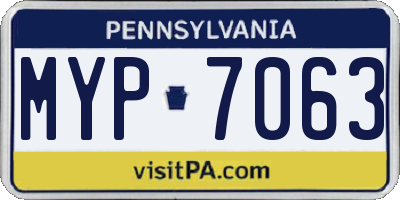 PA license plate MYP7063
