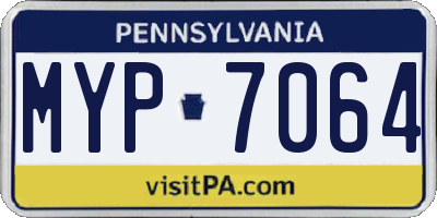PA license plate MYP7064