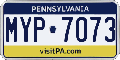 PA license plate MYP7073