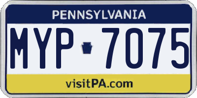 PA license plate MYP7075