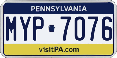 PA license plate MYP7076