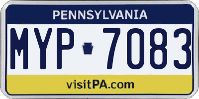 PA license plate MYP7083